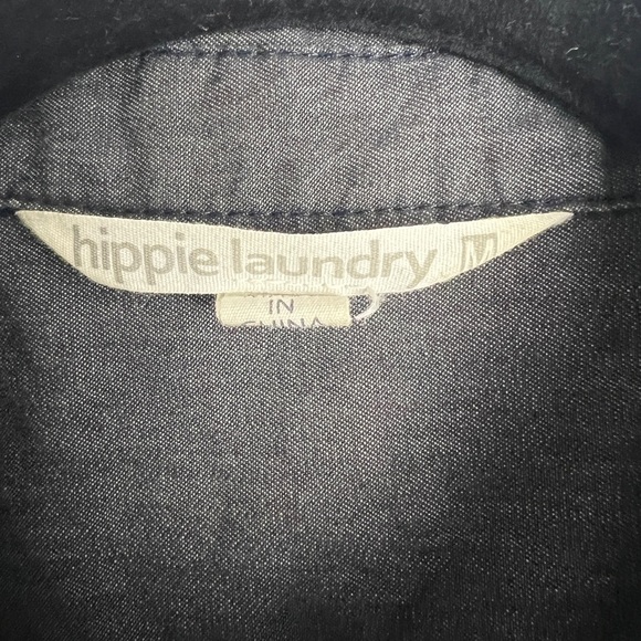 Hippie Laundry Dark Gray Embroidered Cotton Western Rodeo Button Down Shirt Sz M - Picture 7 of 9